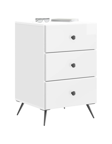 Armadio da Notte con cassetto Bianco Lucido 43 x 41 x 66,5 cm
