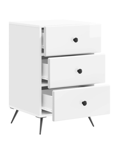 Armadio da Notte con cassetto Bianco Lucido 43 x 41 x 66,5 cm