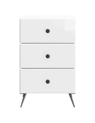 Armadio da Notte con cassetto Bianco Lucido 43 x 41 x 66,5 cm
