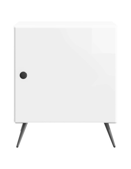 Armadio da Notte Bianco Lucido 43 x 34,5 x 50 cm