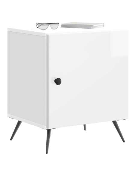Armadio da Notte 2 pcs Bianco Lucido 43 x 34,5 x 50 cm