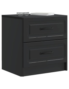 Armadio da Notte con cassetto 2 pcs Nero 43 x 34,5 x 44,5 cm 2