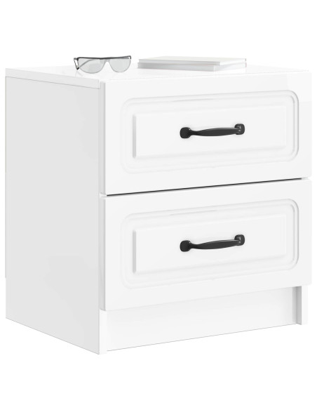Armadio da Notte 2 pcs Bianco Lucido 43 x 34,5 x 44,5 cm