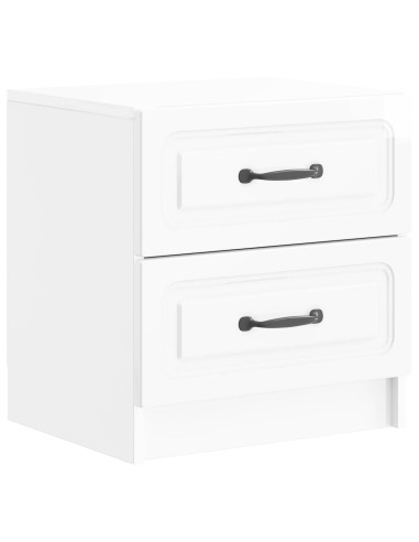 Armadio da Notte 2 pcs Bianco Lucido 43 x 34,5 x 44,5 cm