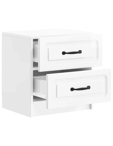 Armadio da Notte 2 pcs Bianco Lucido 43 x 34,5 x 44,5 cm