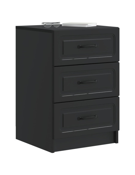 Armadio da Notte Nero 43 x 41 x 63,5 cm Legno ingegnerizzato