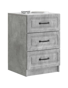 Armadio da Notte con cassetto Grigio Cemento 43 x 41 x 63,5 cm 2