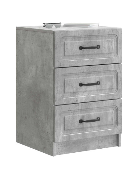 Armadio da Notte con cassetto Grigio Cemento 43 x 41 x 63,5 cm