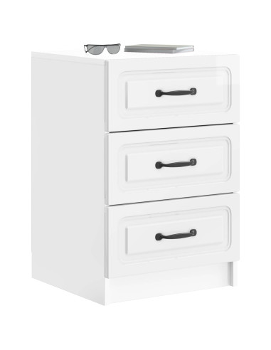 Armadio da Notte con cassetto Bianco Lucido 43 x 41 x 63,5 cm