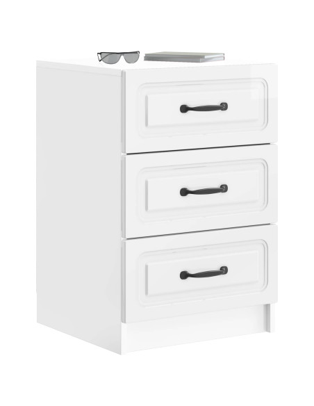 Armadio da Notte con cassetto Bianco Lucido 43 x 41 x 63,5 cm