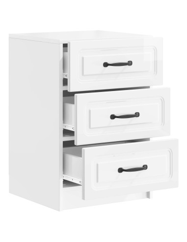 Armadio da Notte con cassetto Bianco Lucido 43 x 41 x 63,5 cm
