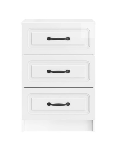 Armadio da Notte con cassetto Bianco Lucido 43 x 41 x 63,5 cm