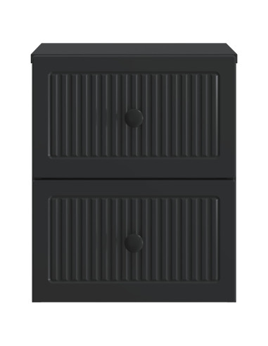 Mobiletto da notte a muro con cassetto Nero 33 x 34,5 x 40 cm