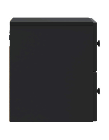 Mobiletto da notte a muro con cassetto Nero 33 x 34,5 x 40 cm
