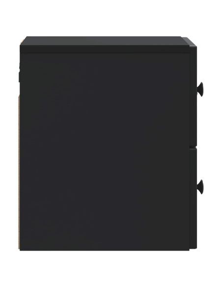Mobiletto da notte a muro con cassetto Nero 33 x 34,5 x 40 cm