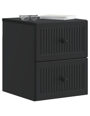 Mobiletto da notte a muro 2 pcs Nero 33 x 34,5 x 40 cm