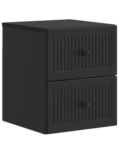 Mobiletto da notte a muro 2 pcs Nero 33 x 34,5 x 40 cm
