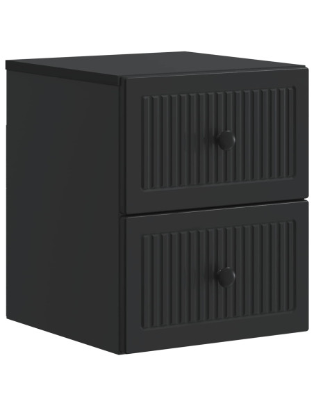 Mobiletto da notte a muro 2 pcs Nero 33 x 34,5 x 40 cm