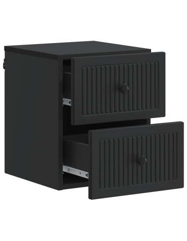 Mobiletto da notte a muro 2 pcs Nero 33 x 34,5 x 40 cm