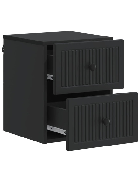 Mobiletto da notte a muro 2 pcs Nero 33 x 34,5 x 40 cm