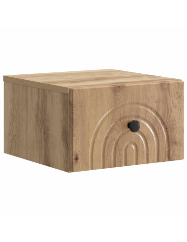Mobiletto da notte a muro con cassetto 2 pcs Rovere Artigianale
