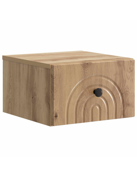 Mobiletto da notte a muro con cassetto 2 pcs Rovere Artigianale