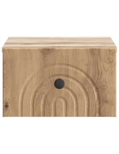 Mobiletto da notte a muro con cassetto 2 pcs Rovere Artigianale