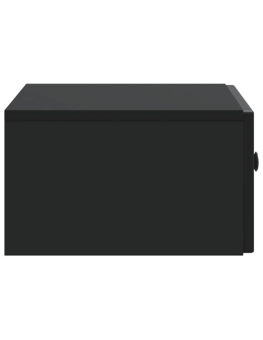 Mobiletto da notte a muro con cassetto Nero 49 x 34,5 x 20 cm