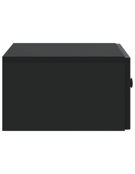 Mobiletto da notte a muro con cassetto Nero 49 x 34,5 x 20 cm