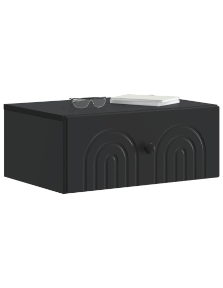 Mobiletto da notte a muro 2 pcs Nero 49 x 34,5 x 20 cm