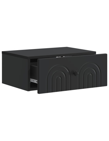 Mobiletto da notte a muro 2 pcs Nero 49 x 34,5 x 20 cm