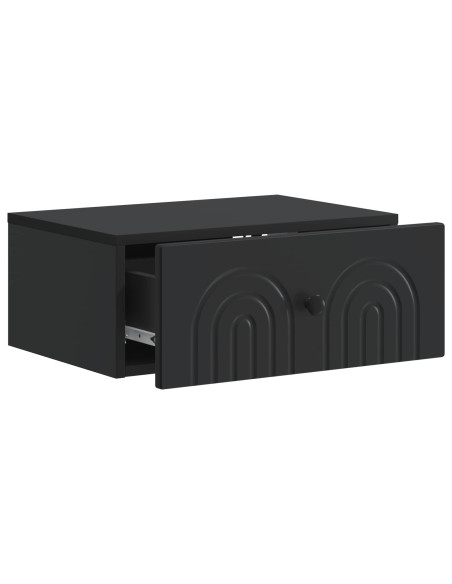 Mobiletto da notte a muro 2 pcs Nero 49 x 34,5 x 20 cm