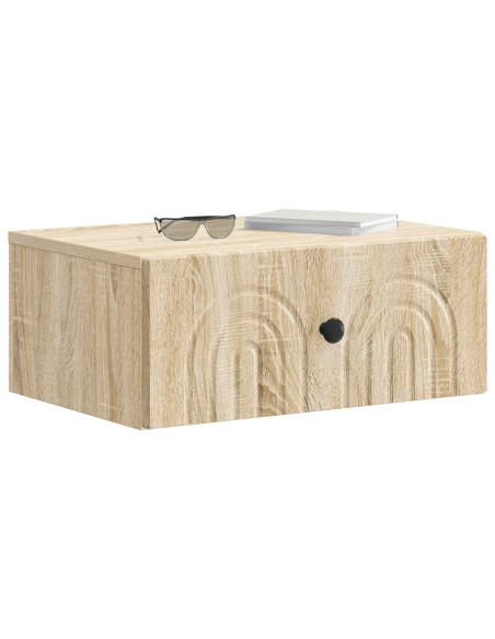 Mobiletto da notte a muro Rovere Sonoma 49 x 34,5 x 20 cm