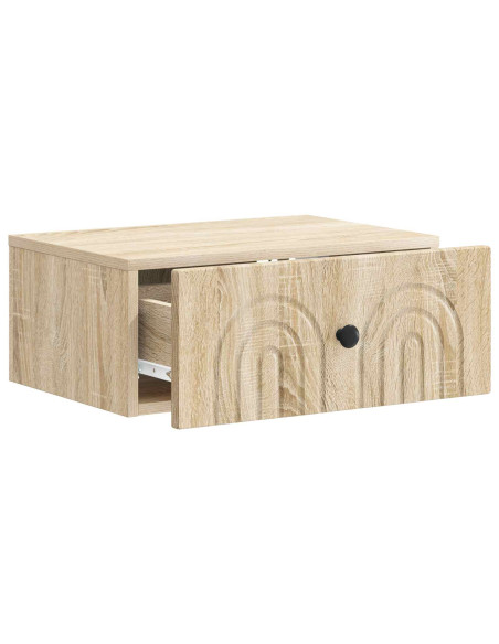 Mobiletto da notte a muro Rovere Sonoma 49 x 34,5 x 20 cm