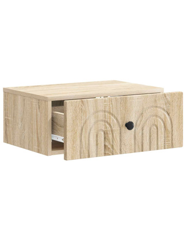 Mobiletto da notte a muro 2 pcs Rovere Sonoma 49 x 34,5 x 20 cm