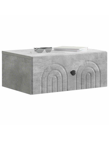 Mobiletto da notte a muro Grigio Cemento 49 x 34,5 x 20 cm