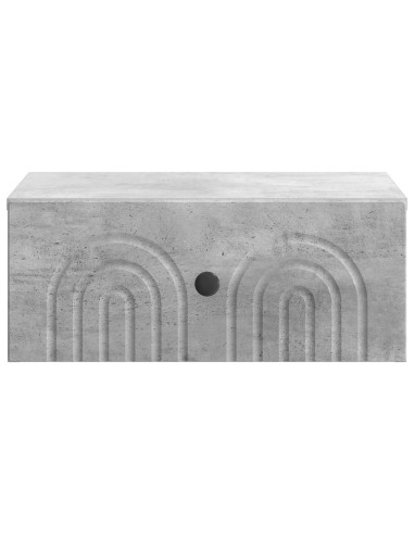 Mobiletto da notte a muro Grigio Cemento 49 x 34,5 x 20 cm