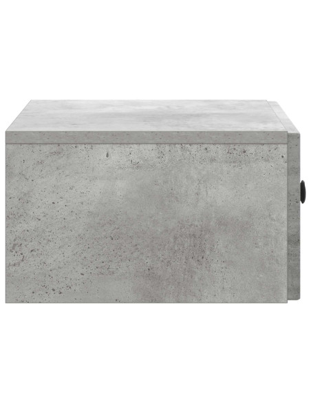 Mobiletto da notte a muro Grigio Cemento 49 x 34,5 x 20 cm