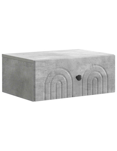 Mobiletto da notte a muro con cassetto 2 pcs Grigio Cemento