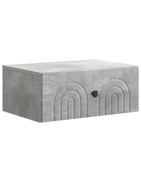 Mobiletto da notte a muro con cassetto 2 pcs Grigio Cemento
