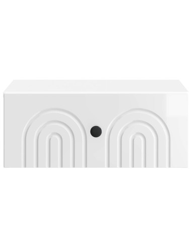 Mobiletto da notte a muro Bianco Lucido 49 x 34,5 x 20 cm