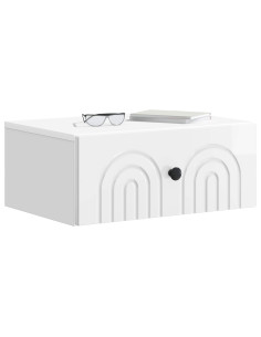 Mobiletto da notte a muro 2 pcs Bianco Lucido 49 x 34,5 x 20 cm 2