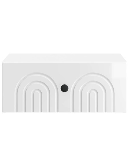 Mobiletto da notte a muro 2 pcs Bianco Lucido 49 x 34,5 x 20 cm