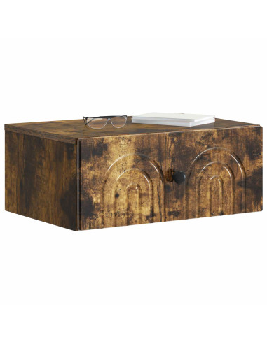 Mobiletto da notte a muro Rovere Fumo 49 x 34,5 x 20 cm