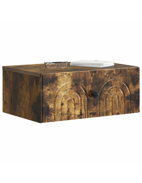 Mobiletto da notte a muro Rovere Fumo 49 x 34,5 x 20 cm