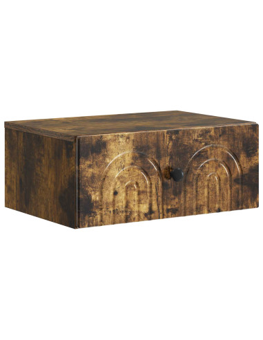 Mobiletto da notte a muro 2 pcs Rovere Fumo 49 x 34,5 x 20 cm