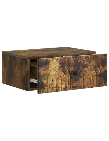 Mobiletto da notte a muro 2 pcs Rovere Fumo 49 x 34,5 x 20 cm