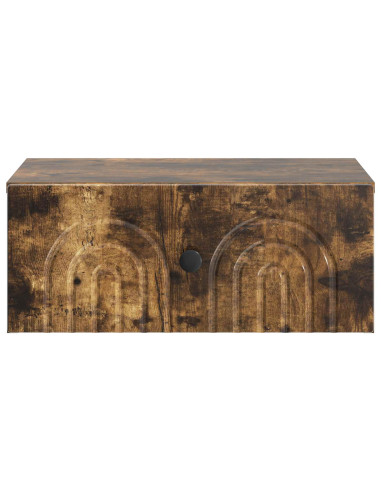 Mobiletto da notte a muro 2 pcs Rovere Fumo 49 x 34,5 x 20 cm