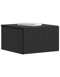 Mobiletto da notte a muro 2 pcs Nero 33 x 34,5 x 20 cm 2