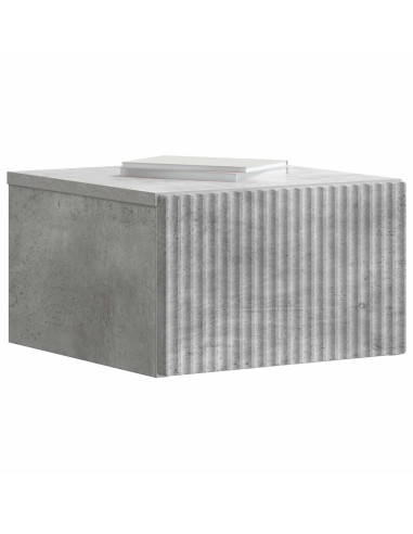Mobiletto da notte a muro Grigio Cemento 33 x 34,5 x 20 cm